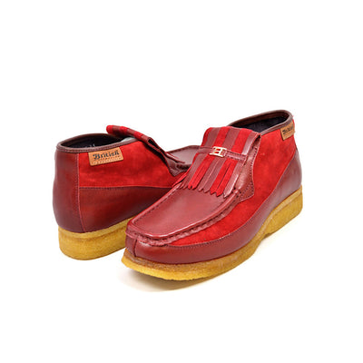 British Walkers Apollo Men's Red Leather and Suede Slip On Shoes view 1