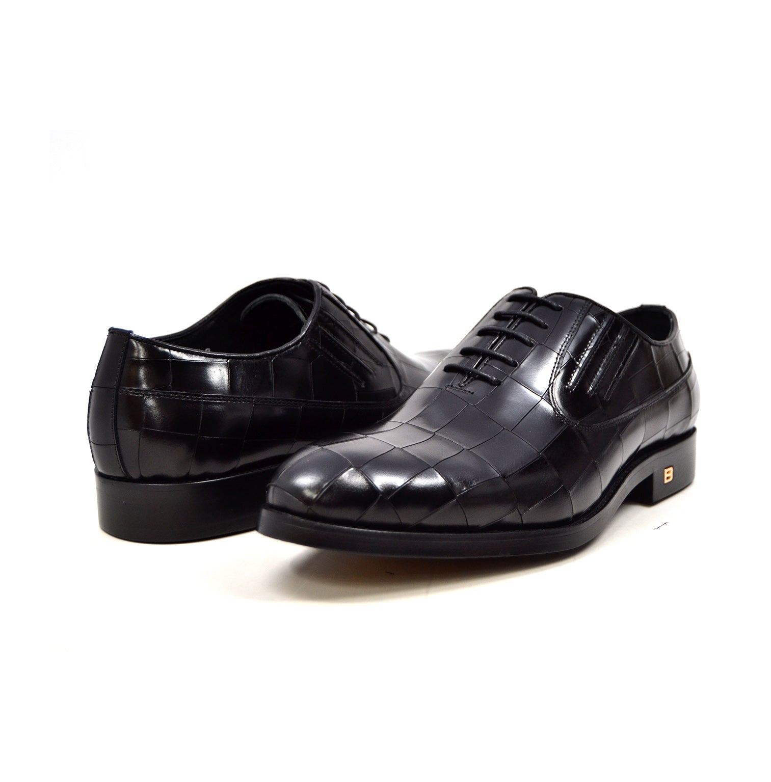 British Walkers Phoenix Men's Leather Oxford Dress Shoes in Black and Bordeaux view 2