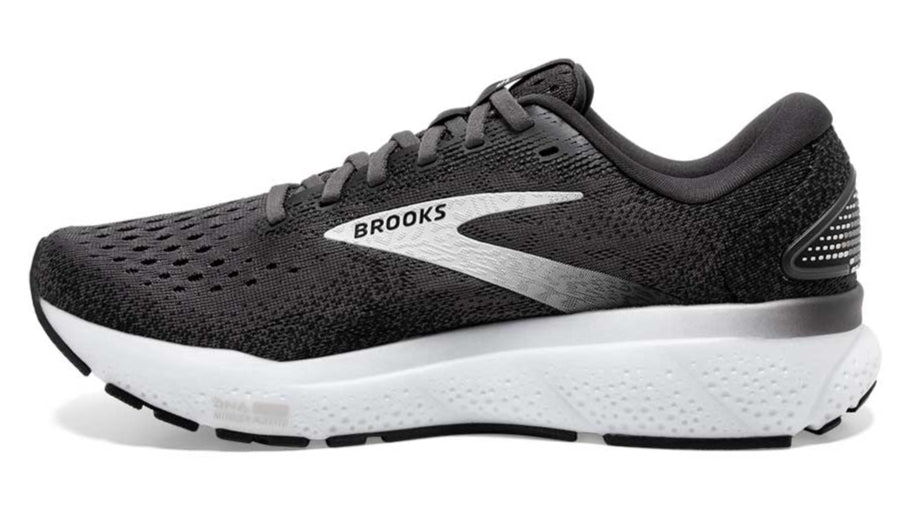 Brooks Ghost 16 Women’s Neutral Road Performance Running Shoe Black Grey White 1204071B090