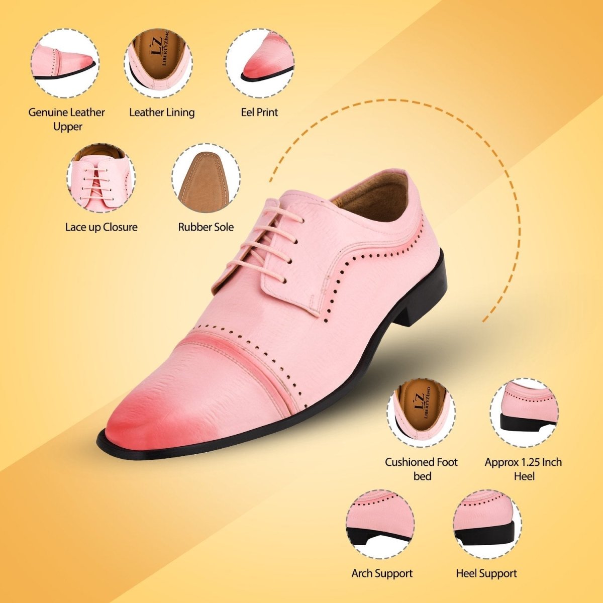 Liberty Zeno BRUCE Leather Oxford Style Dress Shoes
