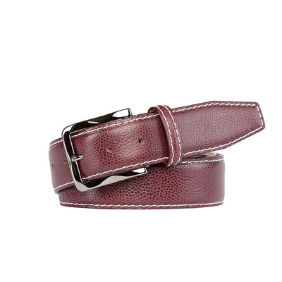 Burgundy French Pebble Grain Belt