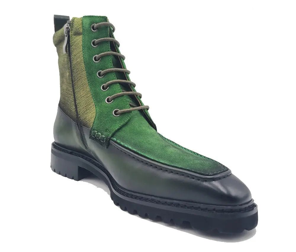 Carrucci Shoes Burnished Calfskin Slip On Boot Lug Sole Calfskin KB51617