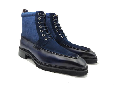 Carrucci Shoes Burnished Calfskin Slip On Boot Lug Sole Calfskin KB51617