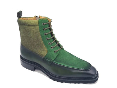 Carrucci Shoes Burnished Calfskin Slip On Boot Lug Sole Calfskin KB51617