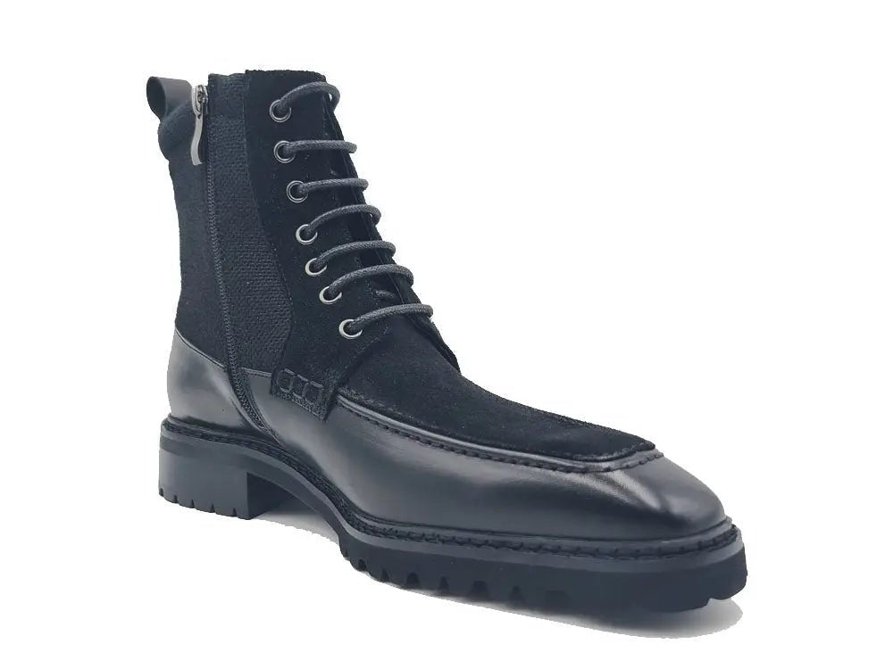 Carrucci Shoes Burnished Calfskin Slip On Boot Lug Sole Calfskin KB51617