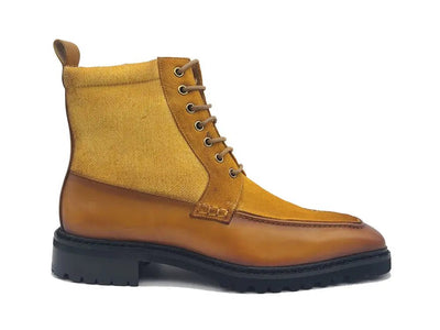 Carrucci Shoes Burnished Calfskin Slip On Boot Lug Sole Calfskin KB51617