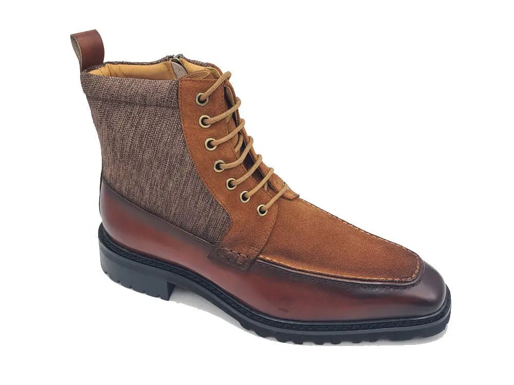 Carrucci Shoes Burnished Calfskin Slip On Boot Lug Sole Calfskin KB51617