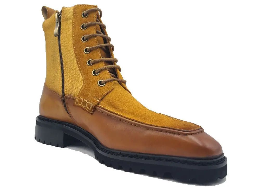 Carrucci Shoes Burnished Calfskin Slip On Boot Lug Sole Calfskin KB51617
