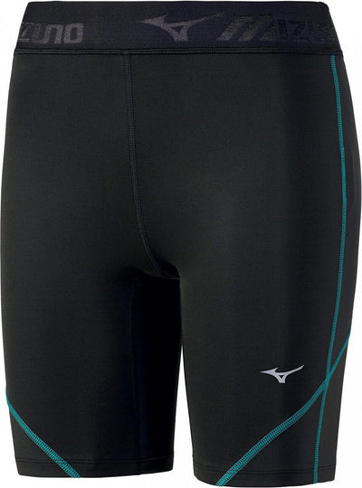 Mizuno Impulse Core Mid Tights Zip Pocket Women's Shorts — Black