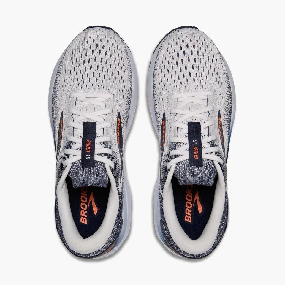 Brooks Ghost 16 Men's Sneakers — White/Peacoat Low-Top