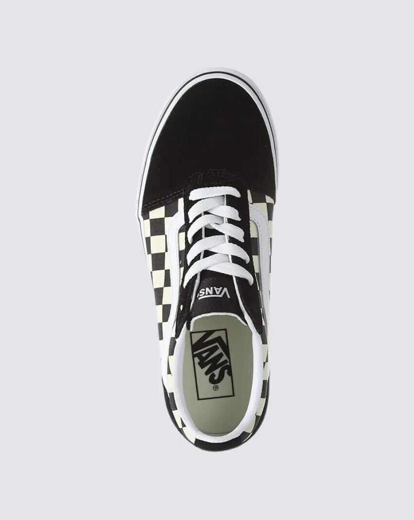 Vans Ward Checkered Women's Sneakers — Black/White Canvas