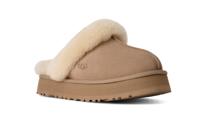 UGG Disquette Womens Platform Slippers — Sand Suede