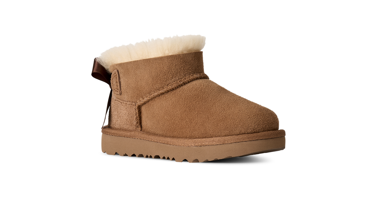 UGG Ultra Mini Bailey Bow Toddlers' (TD) Boots — Chestnut Sheepskin