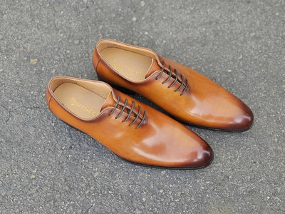 Carrucci Shoes Calfskin Whole Cut Lace Up Oxford Leather KS50512