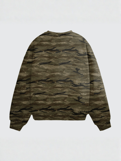 Camo Oversized Heavyweight Crewneck Sweatshirt