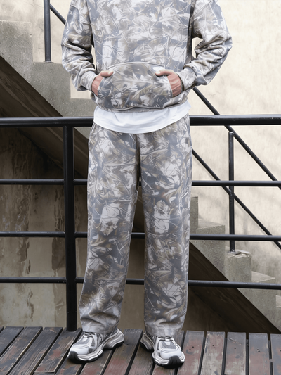 Camo Oversized Heavyweight French Terry Open-Hem Sweatpants