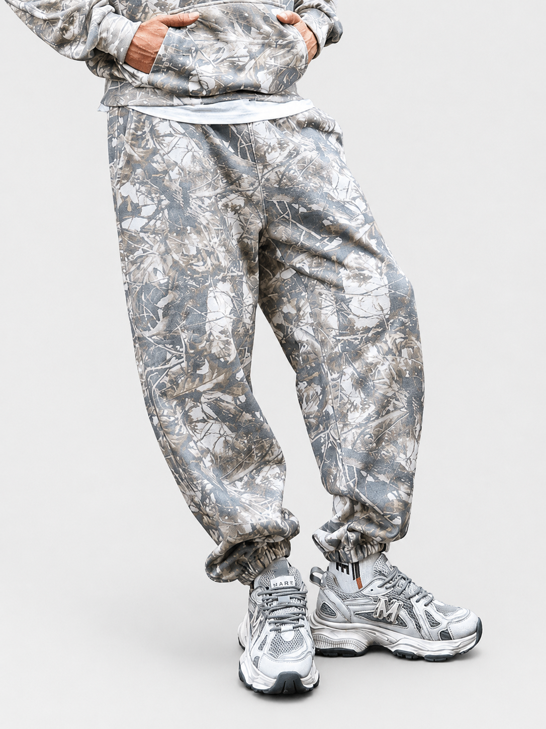 Apollo Moda  Camo Oversized Heavyweight French Terry Sweatpants – main view