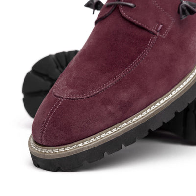 Zelli Italia Men's 26-220-BDX CAMPO Sueded Goatskin Lace Up, Bordeaux
