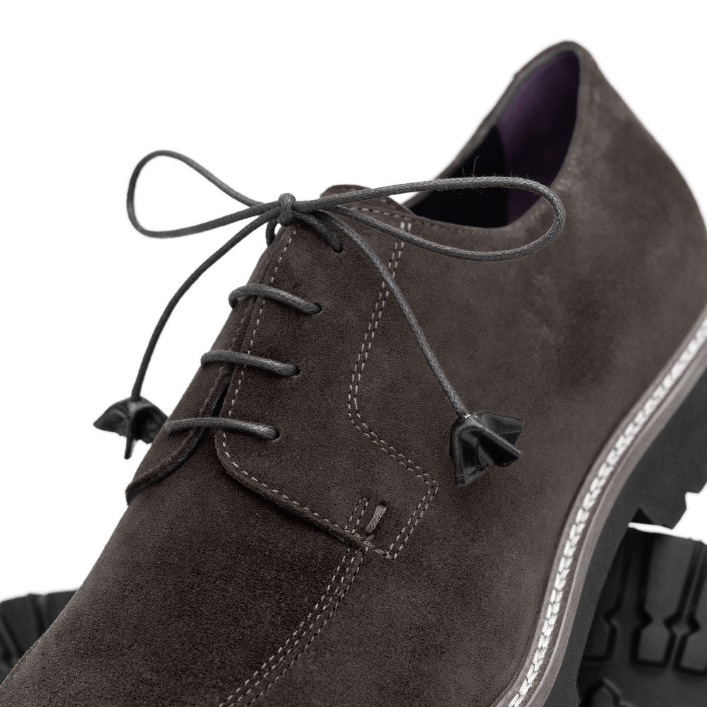 Zelli Italia Men's 26-220-GRY CAMPO Sueded Goatskin Lace Up, Grey