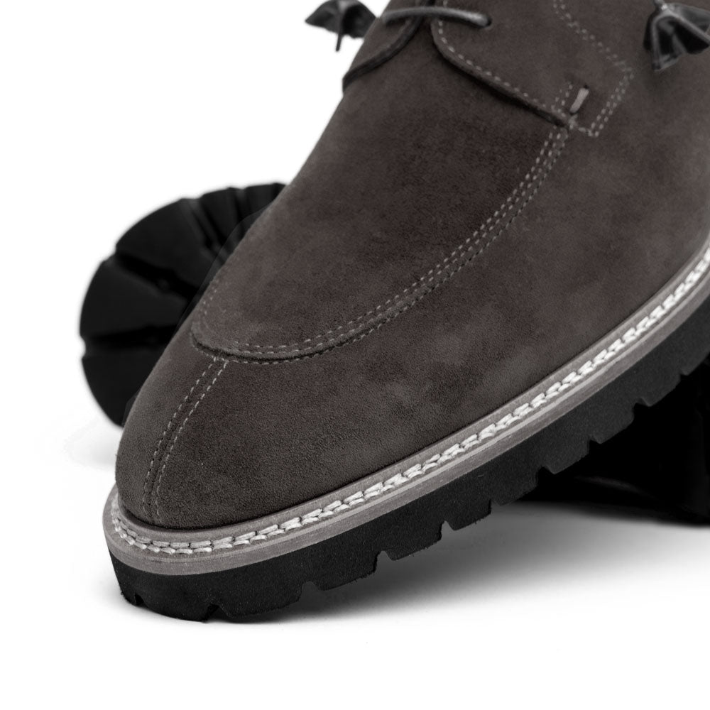 Zelli Italia Men's 26-220-GRY CAMPO Sueded Goatskin Lace Up, Grey