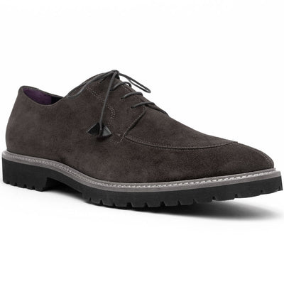 Zelli Italia Men's 26-220-GRY CAMPO Sueded Goatskin Lace Up, Grey