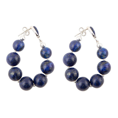 Carly Blue Lapis Complete Loop Sterling Silver Post Earrings