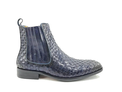 Carrucci Shoes Basket Weave Chelsea Boot Leather KB88618X