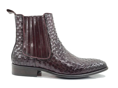 Carrucci Shoes Basket Weave Chelsea Boot Leather KB88618X