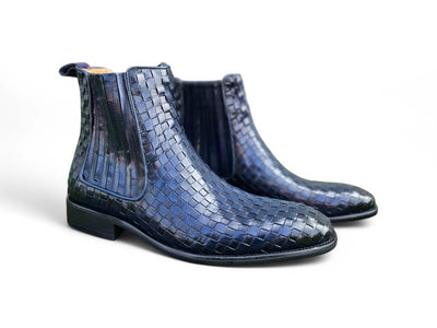 Carrucci Shoes Basket Weave Chelsea Boot Leather KB88618X