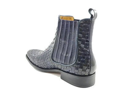 Carrucci Shoes Basket Weave Chelsea Boot Leather KB88618X