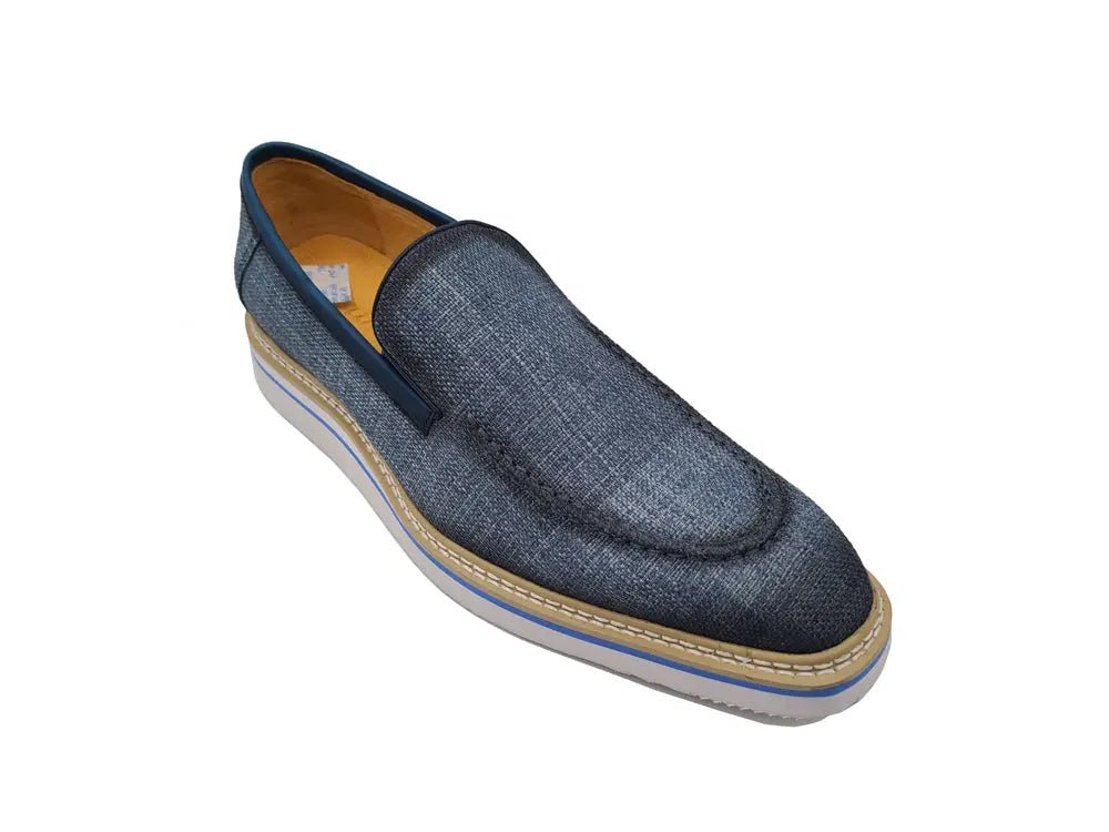 Carrucci Shoes Burnished Linen Loafer Men’s Linen KS55010F