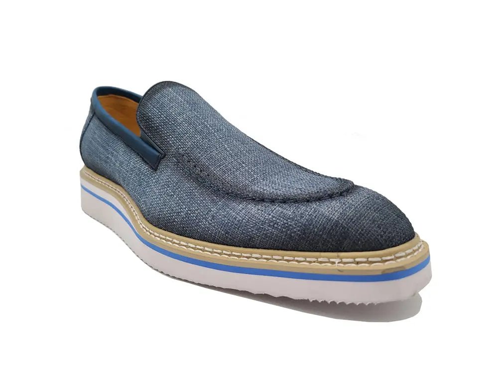 Carrucci Shoes Burnished Linen Loafer Men’s Linen KS55010F