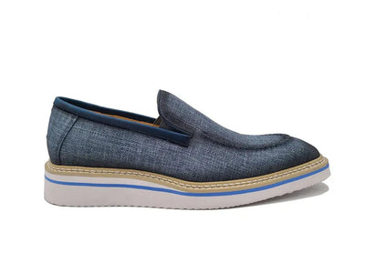 Carrucci Shoes Burnished Linen Loafer Men’s Linen KS55010F
