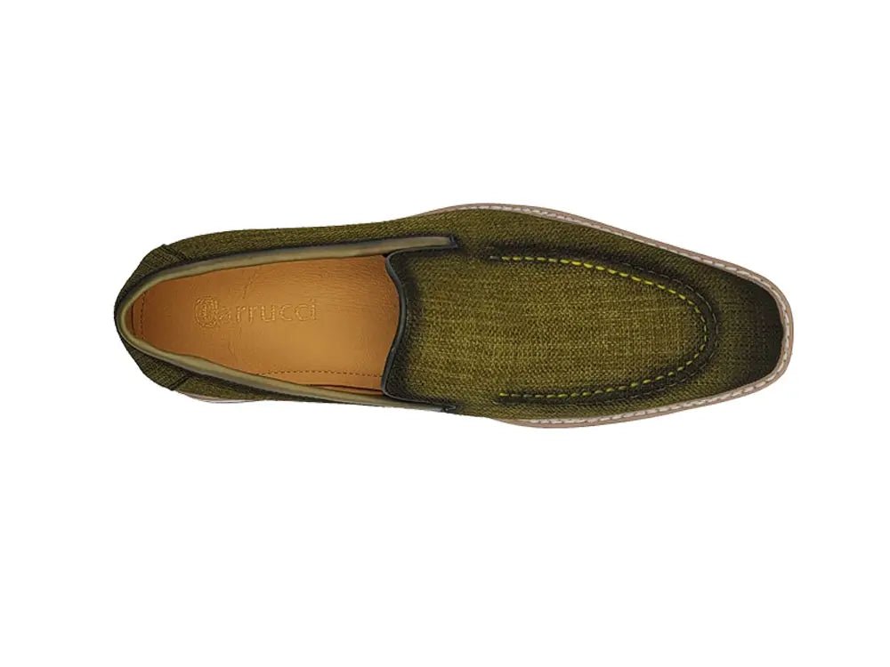 Carrucci Shoes Burnished Linen Loafer Men’s Linen KS55010F