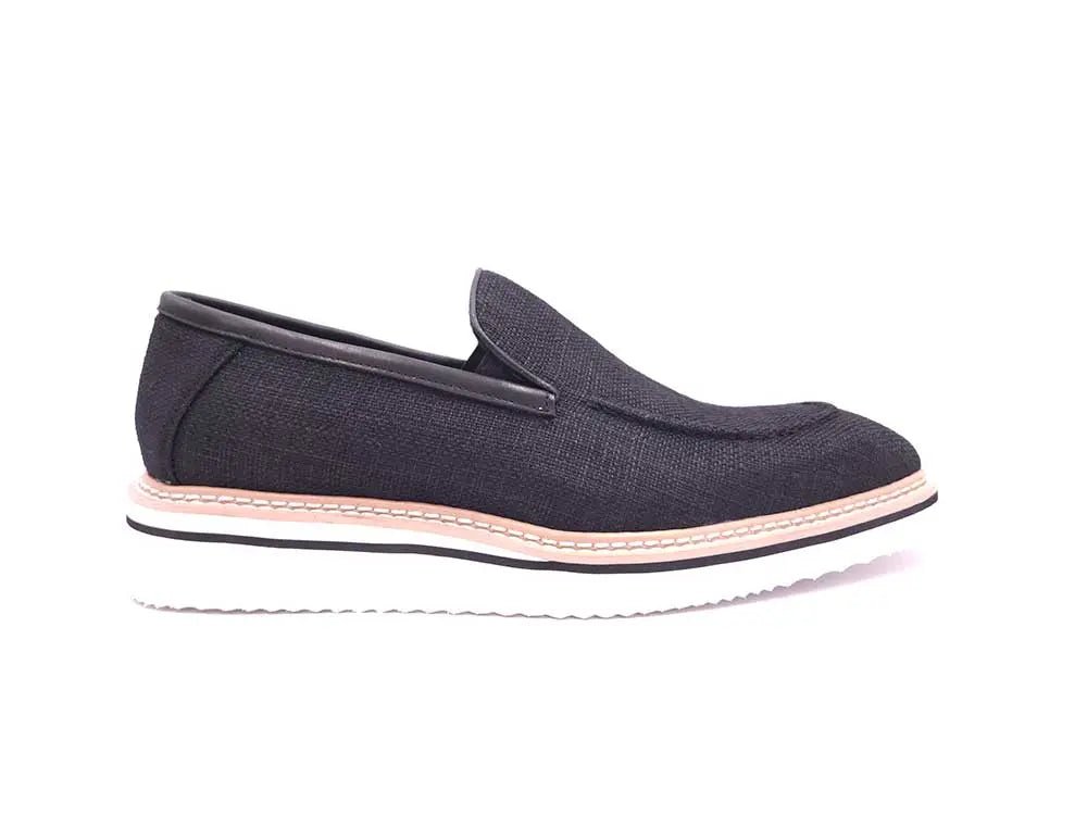 Carrucci Shoes Burnished Linen Loafer Men’s Linen KS55010F