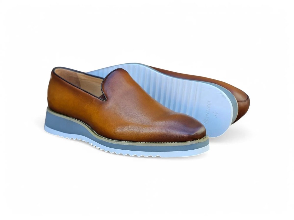 Carrucci Shoes Burnished Wholecut Loafer Leather KS51503
