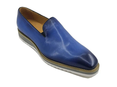Carrucci Shoes Burnished Wholecut Loafer Leather KS51503
