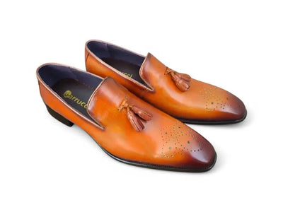 Carrucci Shoes Burnished Wholecut Tassel Loafer Leather KS50347