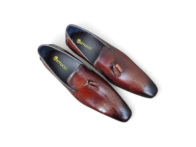 Carrucci Shoes Burnished Wholecut Tassel Loafer Leather KS50347