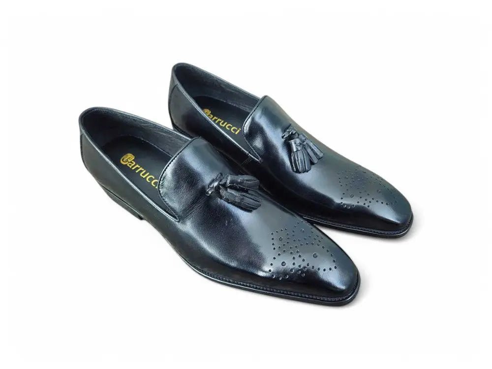 Carrucci Shoes Burnished Wholecut Tassel Loafer Leather KS50347