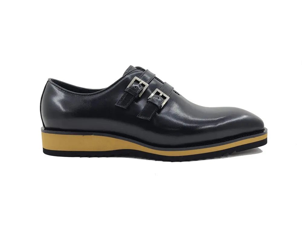 Carrucci Shoes Collection Burnished Double Monk Calfskin Leather KS51530