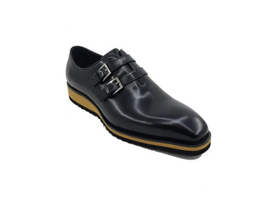 Carrucci Shoes Collection Burnished Double Monk Calfskin Leather KS51530