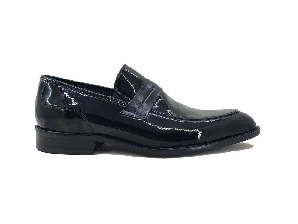 Carrucci Shoes Contrast Penny Loafer Patent Leather KS479601P
