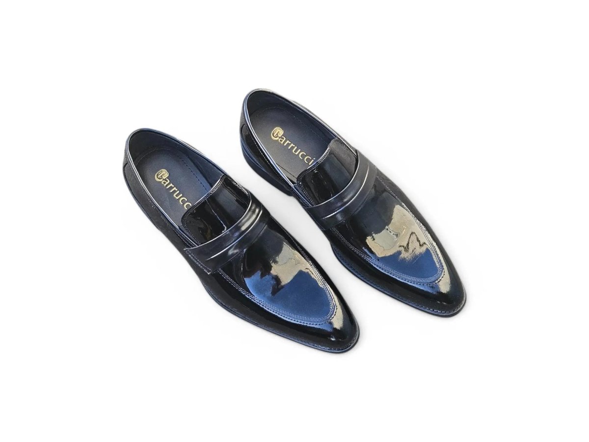 Carrucci Shoes Contrast Penny Loafer Patent Leather KS479601P