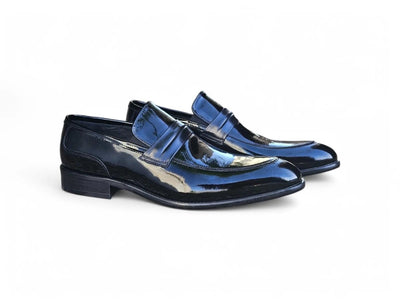 Carrucci Shoes Contrast Penny Loafer Patent Leather KS479601P
