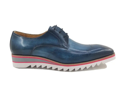 Carrucci Shoes Men's Plain Toe Wing Tip Blucher Oxford Leather KS55004