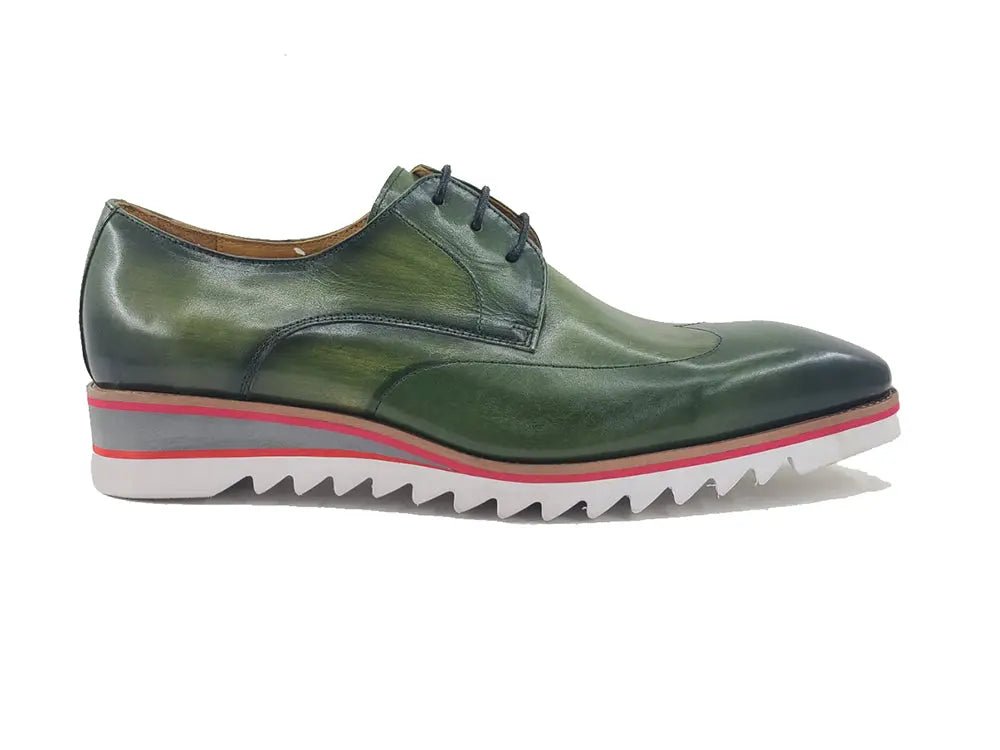 Carrucci Shoes Men's Plain Toe Wing Tip Blucher Oxford Leather KS55004