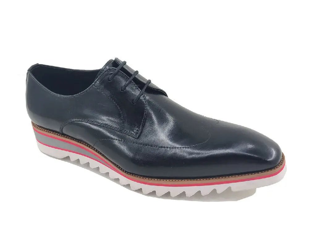 Carrucci Shoes Men's Plain Toe Wing Tip Blucher Oxford Leather KS55004