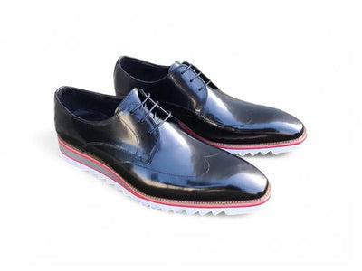 Carrucci Shoes Men's Plain Toe Wing Tip Blucher Oxford Leather KS55004