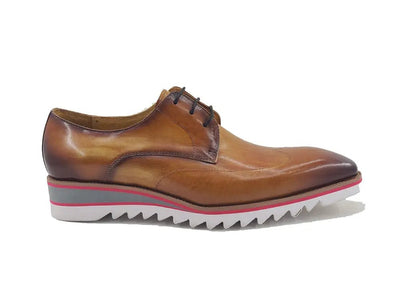 Carrucci Shoes Men's Plain Toe Wing Tip Blucher Oxford Leather KS55004
